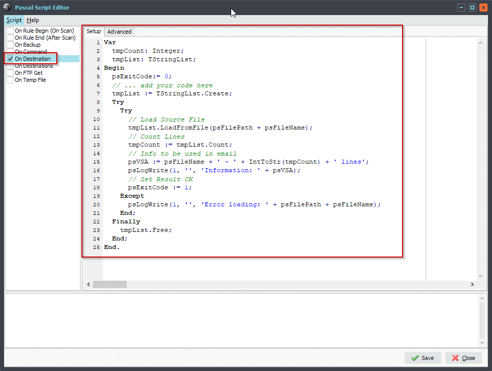 Limagito File Mover Pascal Script option