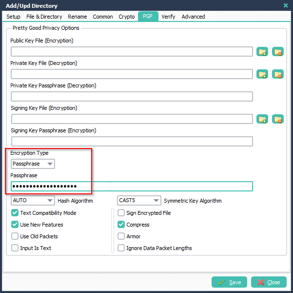 Limagito File Mover PGP Encryption Setup