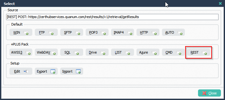 LimagitoX File Mover REST as Source