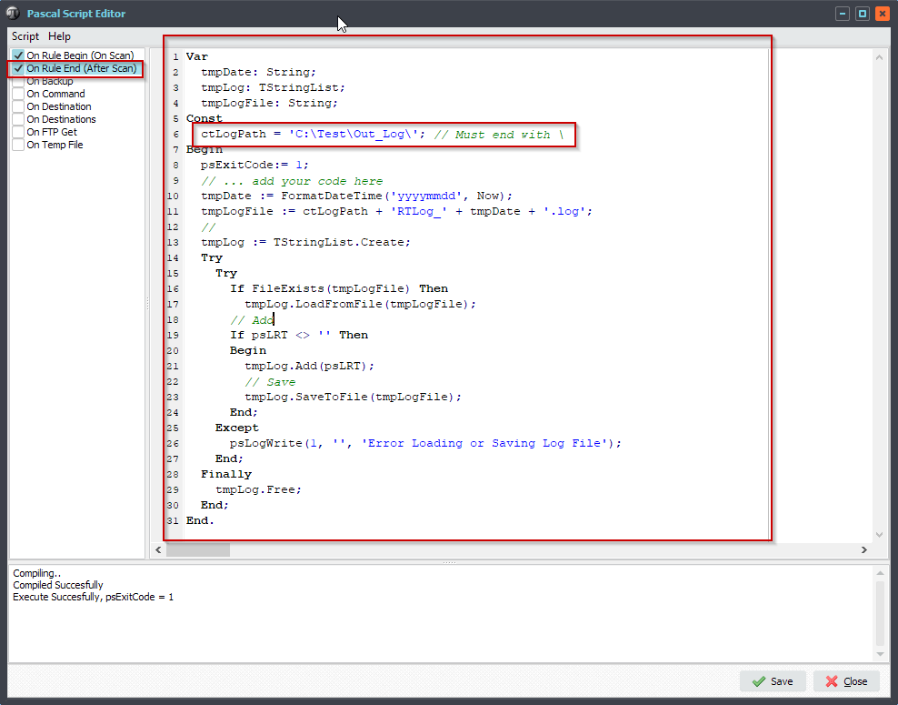 Limagito File Mover On Rule end Pascal Script