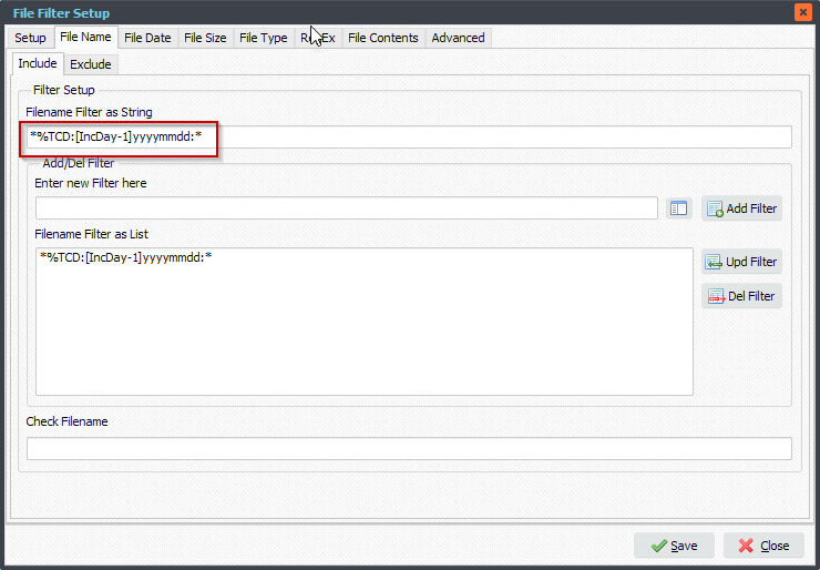 Limagito File Mover File Filter Setup