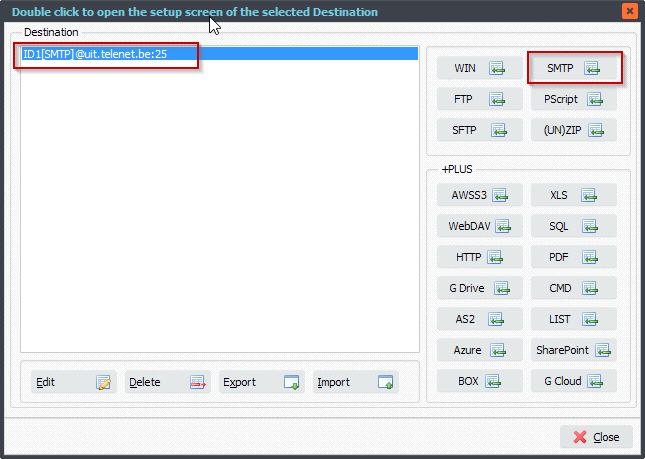 Limagito File Mover Destination Setup