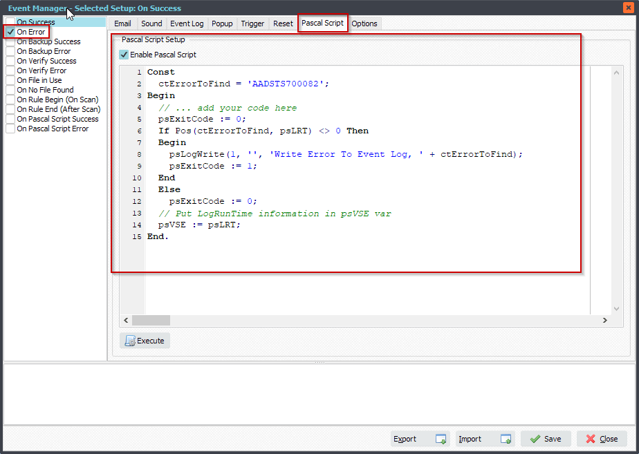 Limagito File Mover Rule Events Pascal Script option