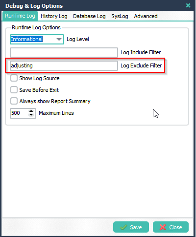 LimagitoX-Logging-RunTime-LogExclude