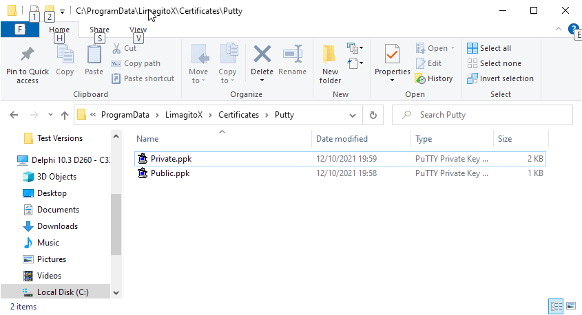 Limagito File Mover Putty SSH Key files