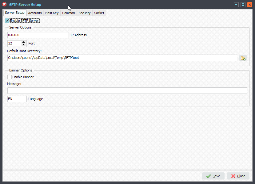 Limagito SFTP Server Setup