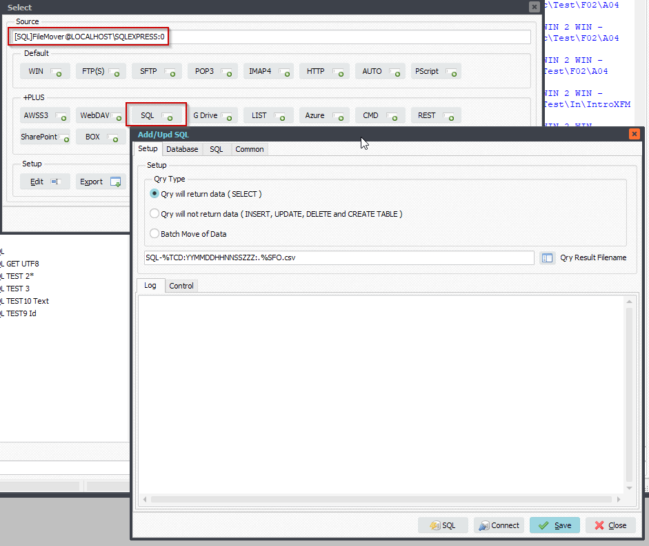 Limagito File Mover SQL as Source