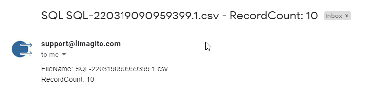 Limagito File Mover SQL RecordCount Email