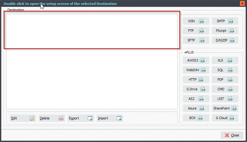 Limagito File Mover Destination Setup