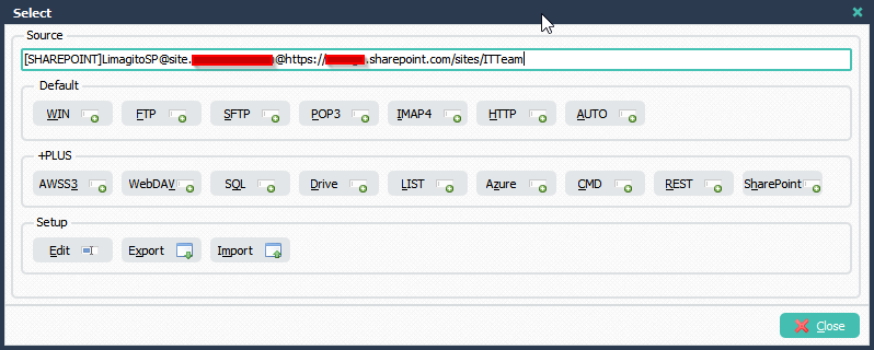 Limagito File Mover Sharepoint as Source