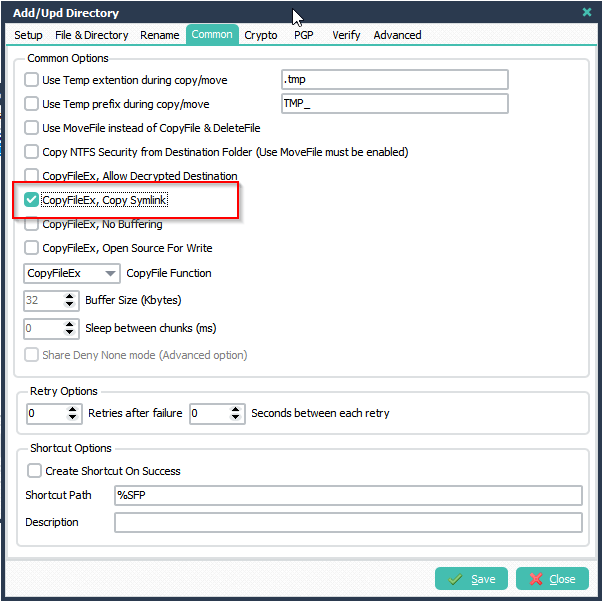 LimagitoX File Mover shortcut exclusion