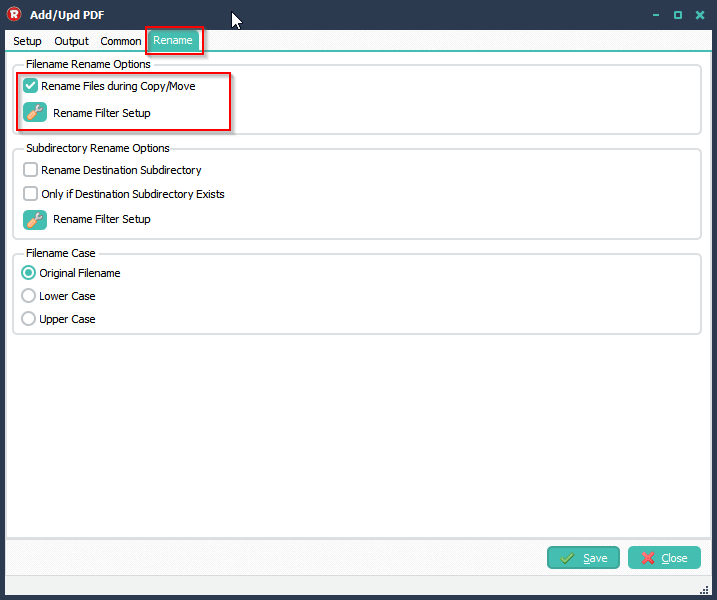 Limagito File Mover PDF rename option