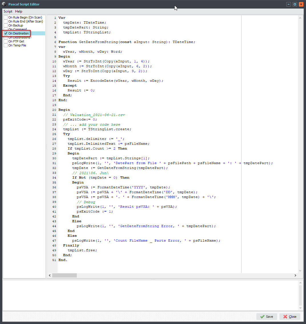 Limagito File Mover Pascal Script