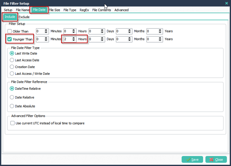 Limagito File Mover Filedate Filter Setup