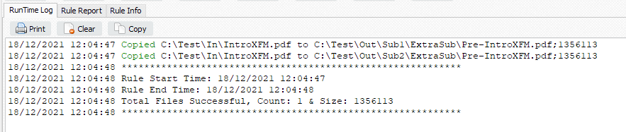 Limagito File Mover RunTime log result