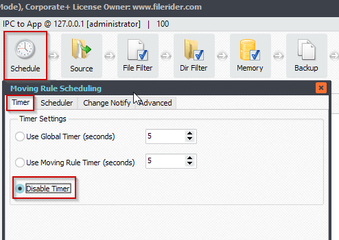 Limagito File Mover Disable Timers