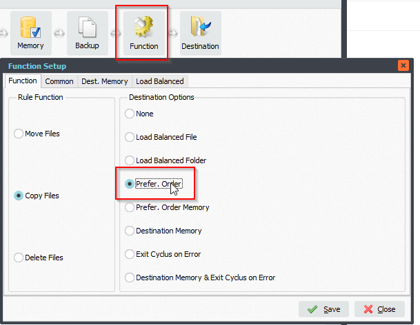 Limagito File Mover function preference order