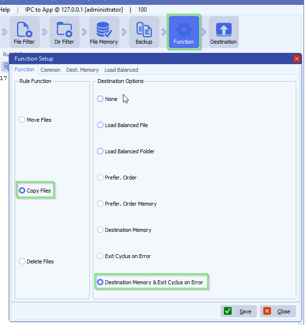 limagito file mover function setup