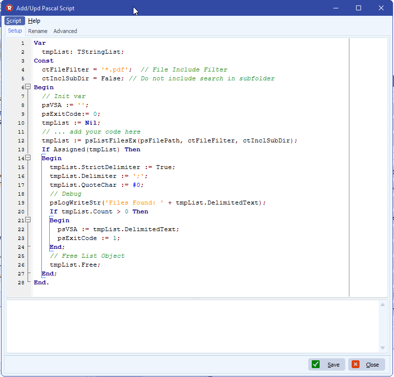limagito file mover pascal script as destination