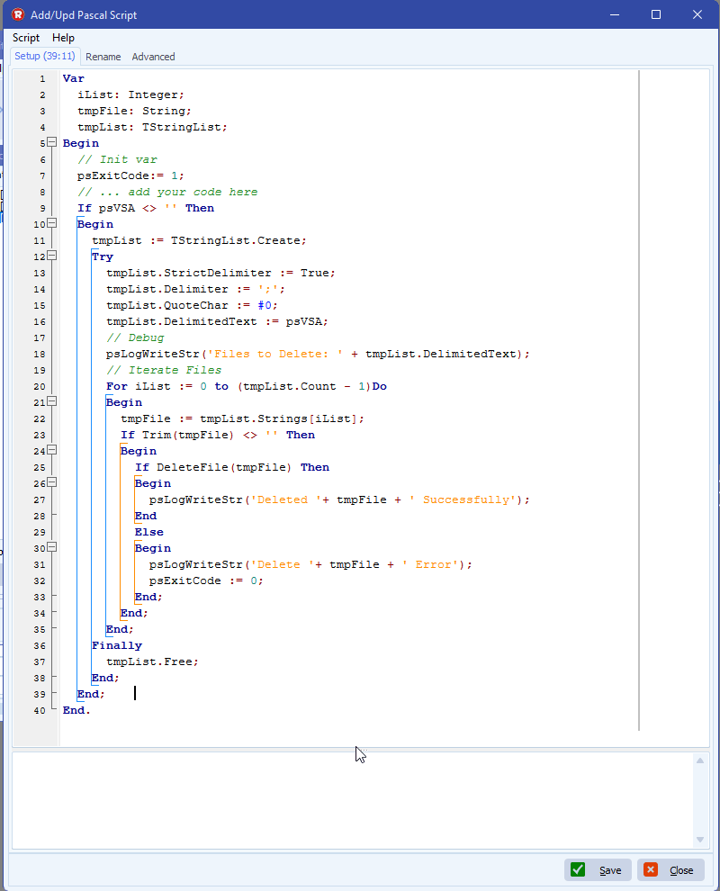 limagito file mover pascal script as destination
