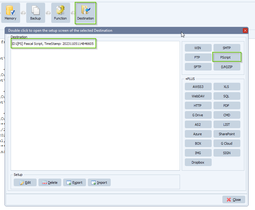 limagito file mover pascal script as destination