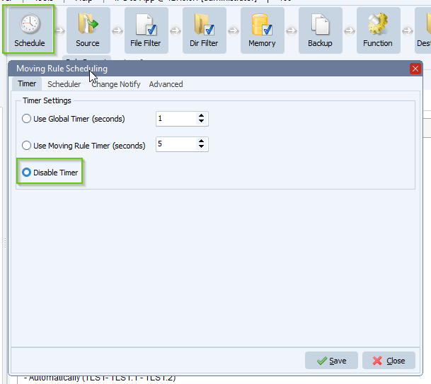 limagito file mover scheduler setup