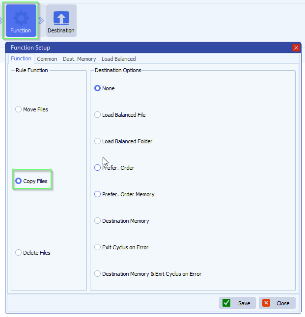 limagito file mover function setup