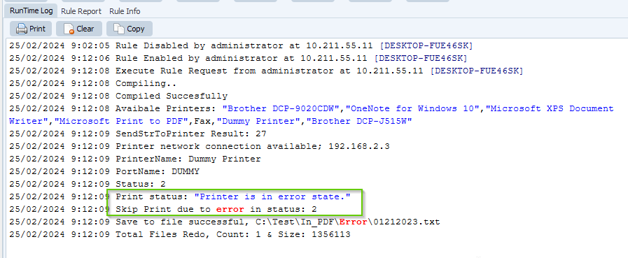 limagito file mover check the printer status runtime log