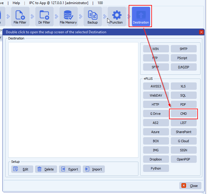 limagito file mover command line as destination
