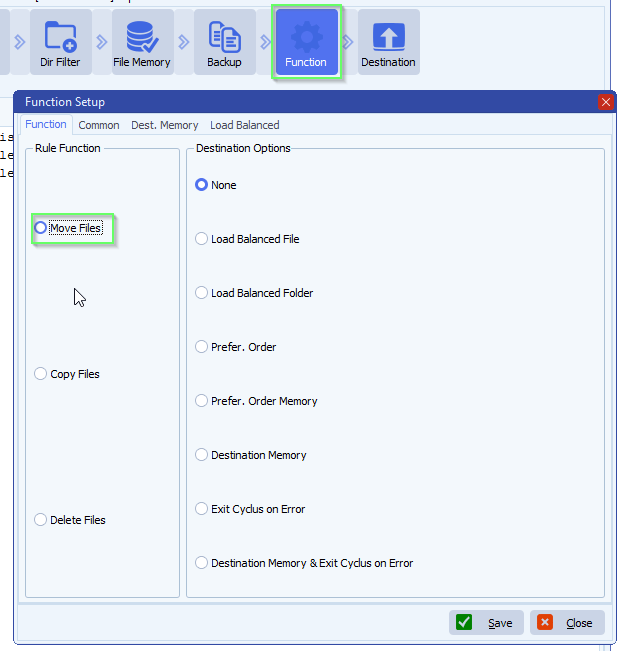 limagito file mover function setup