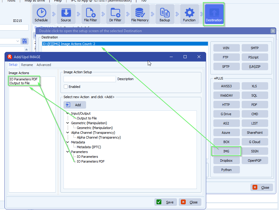 limagito file mover Image as destination option