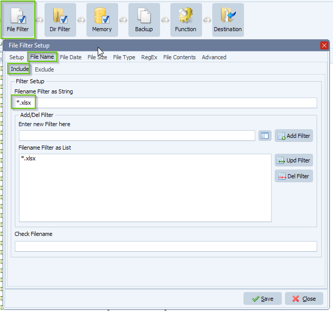 limagito file mover include filename filter