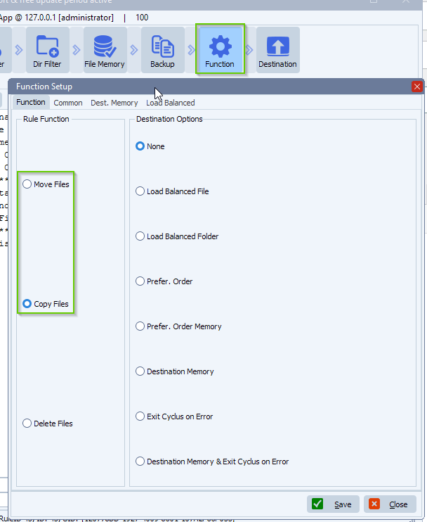 limagito file mover function setup