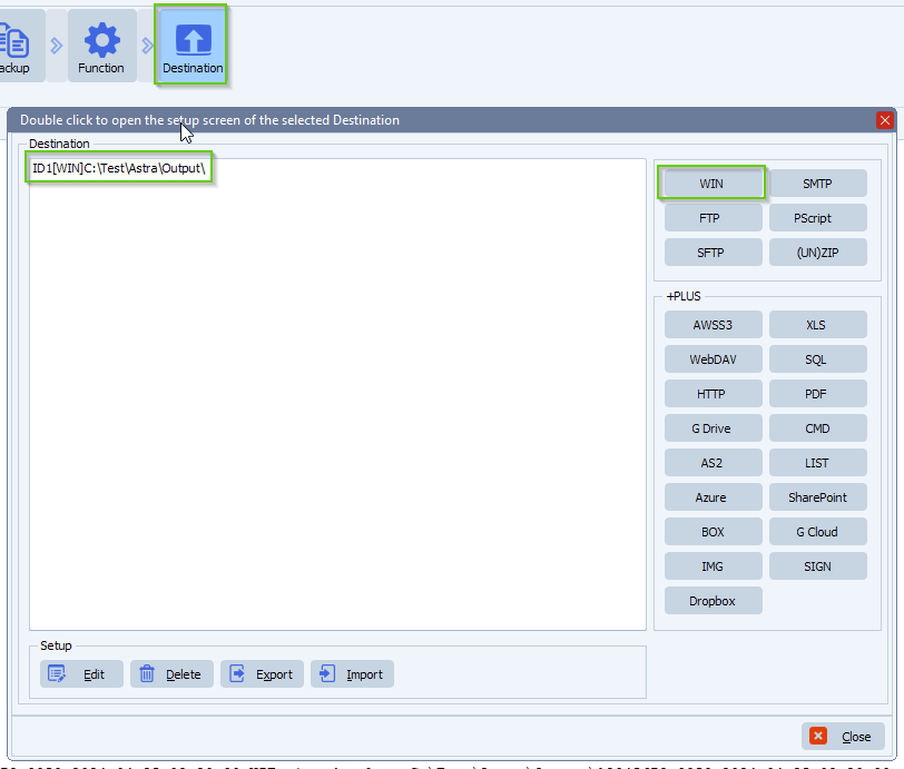 limagito file mover destination setup