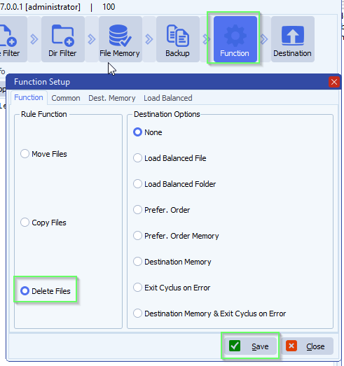 limagito file mover function setup