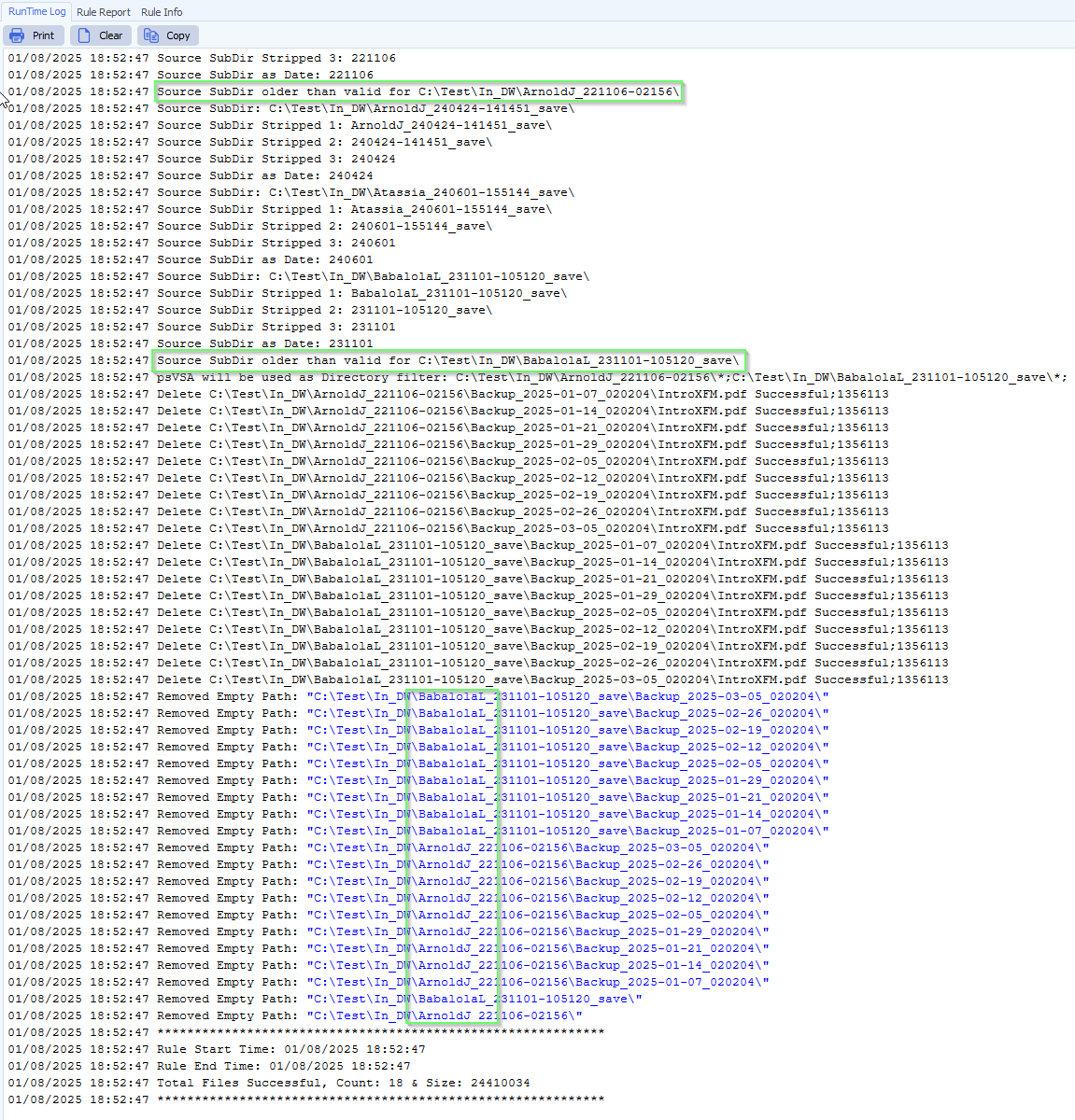 limagito filemover runtime log result