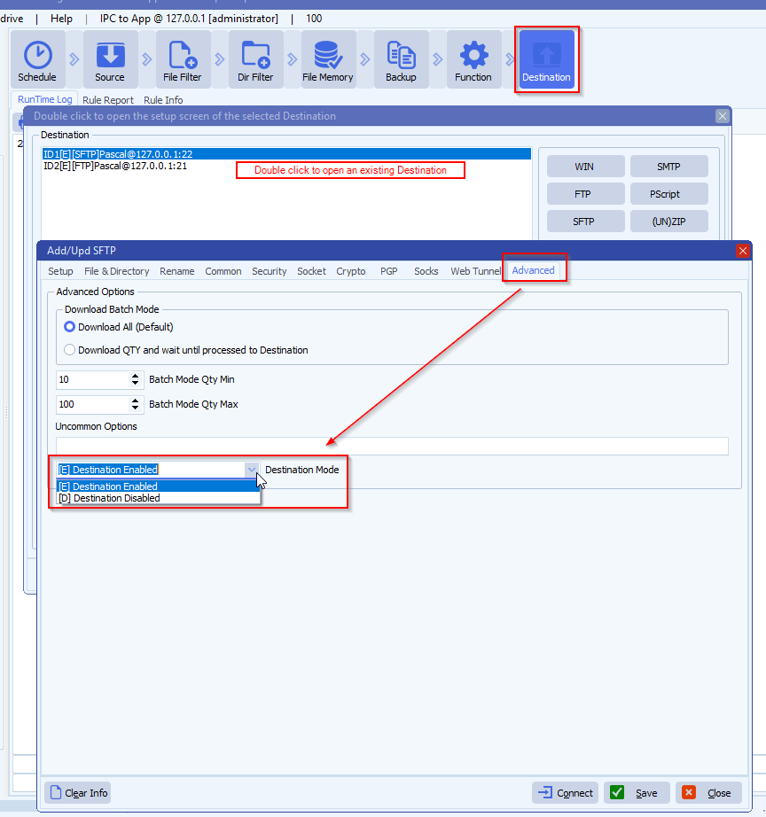 limagito file mover disable destinations