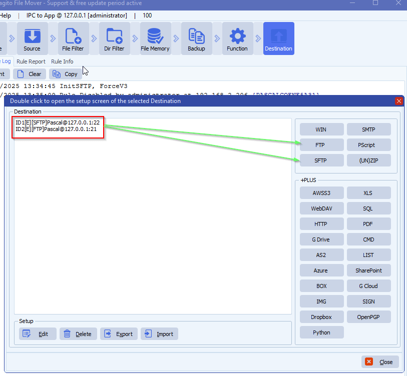 limagito file mover destination setup