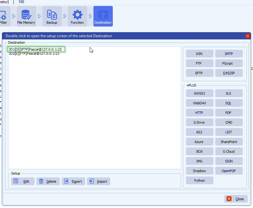 limagito file mover destination setup