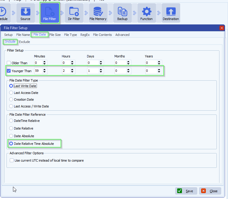 limagito filemover file date filtering
