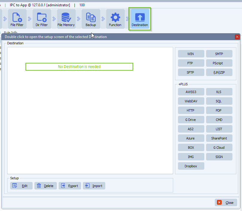 limagito file mover destination setup