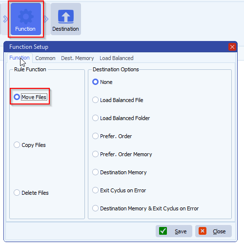 limagito file mover function setup