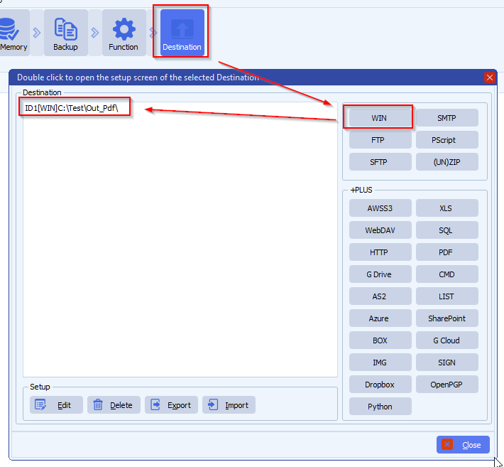 limagito file mover destination setup