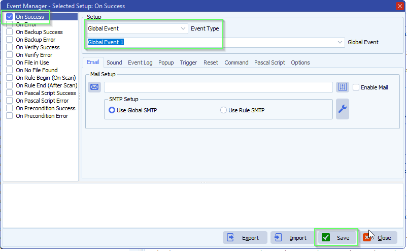 limagito filemover rule events setup