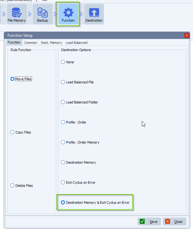 limagito file mover function setup