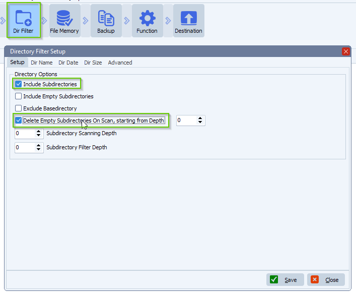 limagito file mover directory filter setup