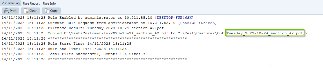 limagito file mover runtime log result