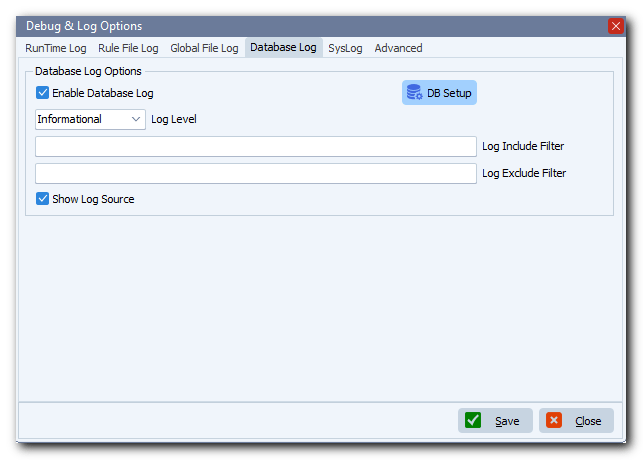 limagito file mover database log filter options