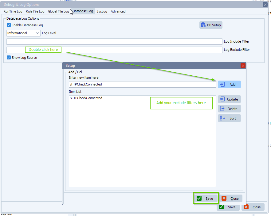 limagito file mover log exclude filter