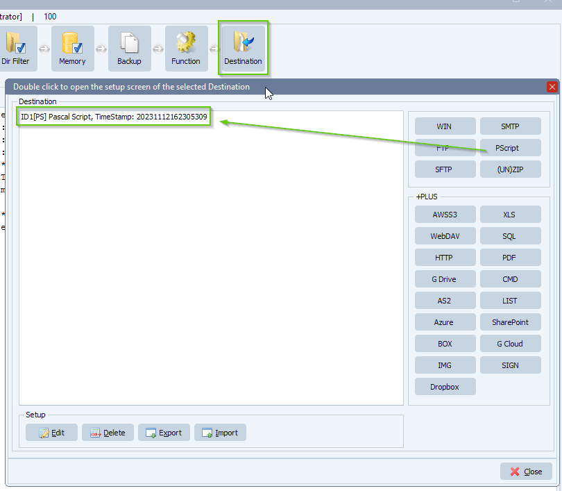 limagito file mover destination setup